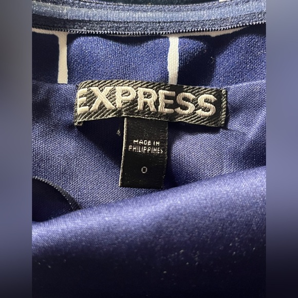 Express Navy and White Strapless Floral Dress - Picture 8 of 10